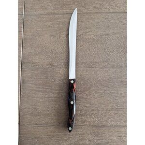 CUTCO 1723 Carver Knife Serrated Edge Brown Handle Vintage